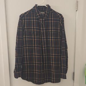 Duluth Trading Company Flannel, Men's Medium, Slim Fit, Navy/Brown/Red